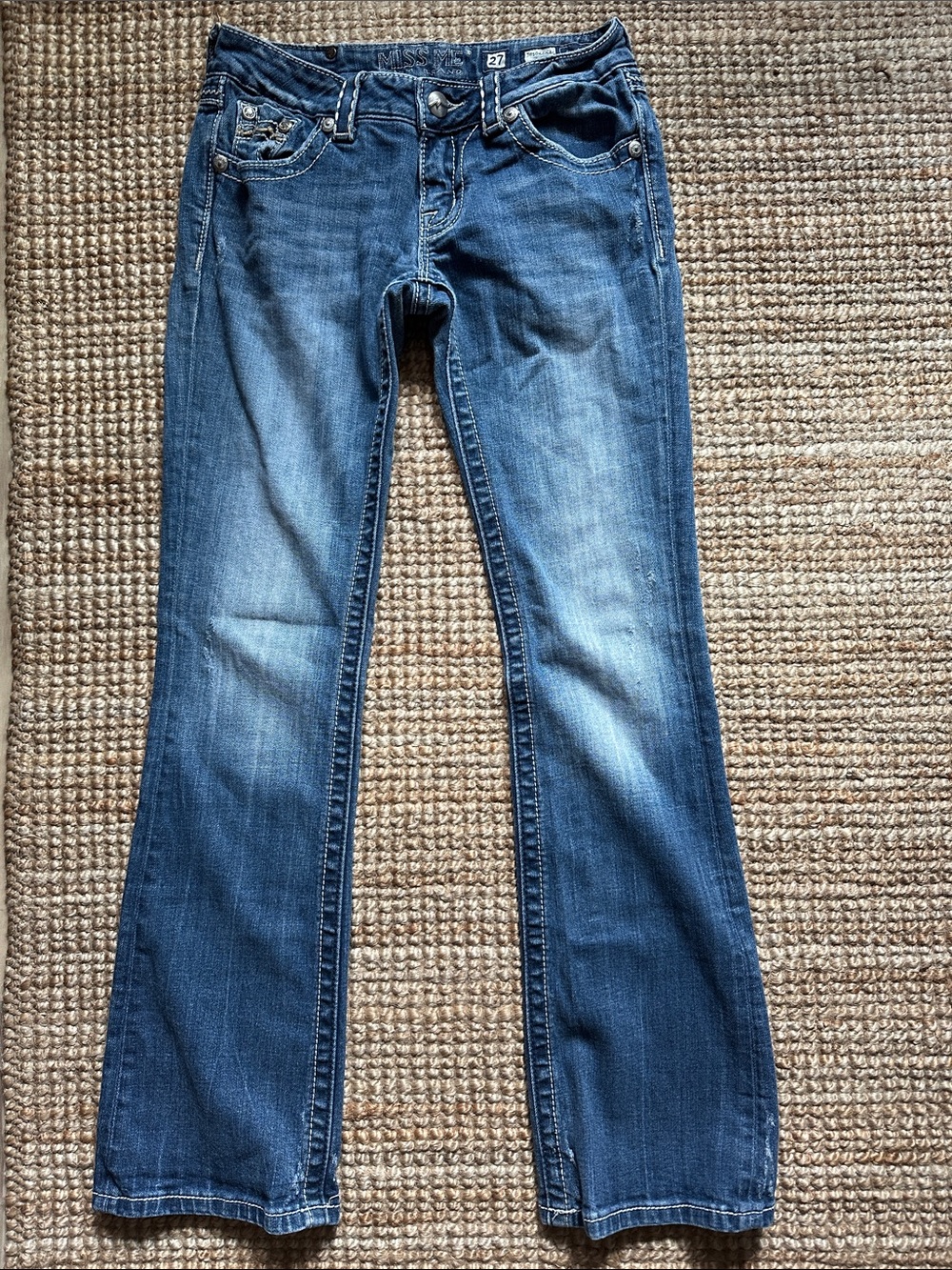Miss Me Blowout Y2K Style Blue Bootcut Jeans 27